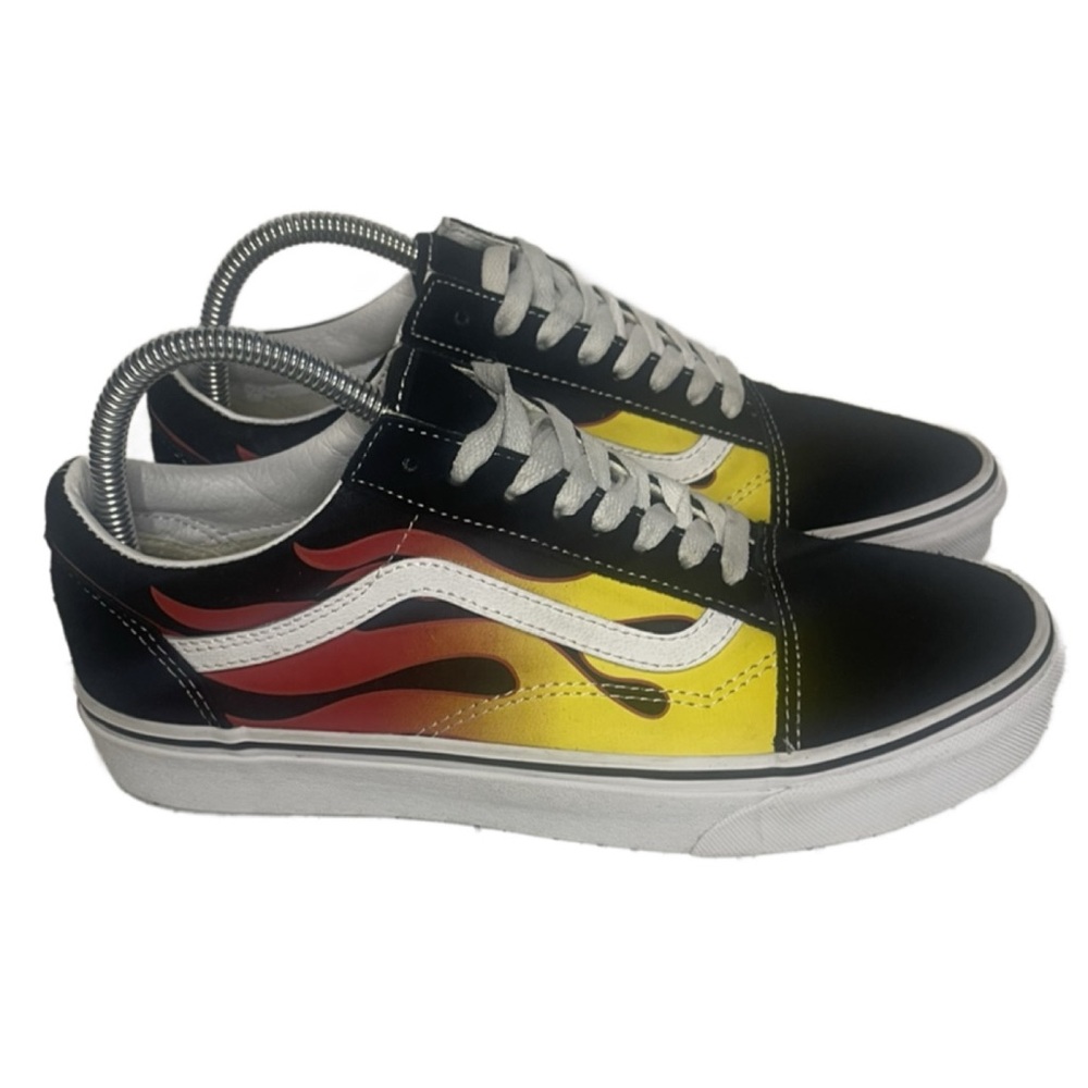 Vans Old Skool Flame Mens Size 8 Black Athletic Casual Shoes Sneakers Suede - Picture 6 of 13